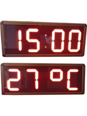 Sanec Bold Font Displayli Dijital Saat, Kasa: 16X50CM- Kırmızı