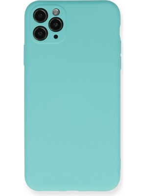 Happycase iPhone 11 Pro Max Kılıf Nano Içi Kadife  Silikon - Turkuaz