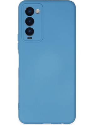 Happycase Tecno Camon 18P Kılıf Nano Içi Kadife  Silikon - Mavi