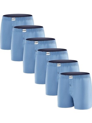 Yıldız 6'lı Erkek Havlubel Düğmeli Penye Boxer