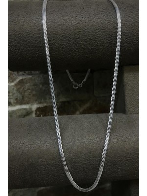 Gümüş 2,5 mm Yassı Döküm Boyun Zinciri Kolye KT125E3