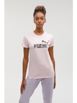 Puma BPPO-000171 Blank Base - Pembe Kadın Kısa Kol T-Shirt