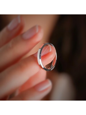 Erer Gümüş  Gümüş 3,5 Ince Düz Erkek Kadın Alyans Yüzük