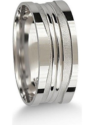 Erer Gümüş  Gümüş Tek Erkek Kadın Alyans Yüzük DY3014