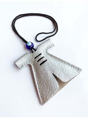 VİP GİFT Cevşen Duası Oto Dikiz Aynası Süsü Kaftan Hakiki Deri Gümüş
