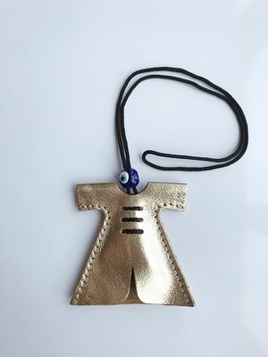 VİP GİFT Cevşen Duası Oto Dikiz Aynası Süsü Kaftan Hakiki Deri Altın