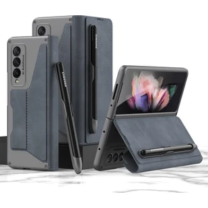 Samsung Galaxy Z Fold 4 Zırh Pu Deri Tam Koruma Cep Telefonu Kılıfı (Yurt Dışından)