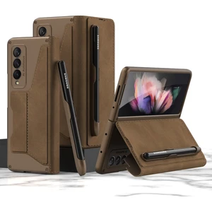 Samsung Galaxy Z Fold 2 Zırh Pu Deri Tam Koruma Cep Telefonu Kılıfı (Yurt Dışından)
