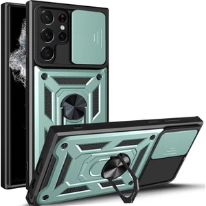 Samsung Galaxy S22 Ultra Parmak Yüzük Kamera Zırhı Ağır Koruma Cep Telefonu Kılıfı Kapağı (Yurt Dışından)
