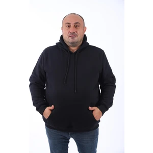 Moc Grande Büyük Beden Erkek Basic Sweat Kapüşonlu 11700-SIYAH