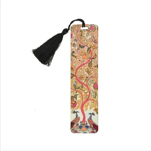 Tavuskuşu ve Yaşam Ağacı Baskılı Püsküllü Kitap Ayracı   BOOKMARKAYRAÇ-121