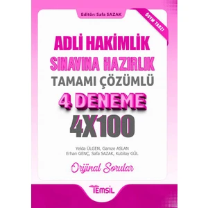 Temsil Kitap Adli Hakimlik Sınavına Hazırlık Tamamı Çözümlü 4 Deneme