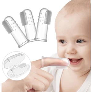 Taba 1 Adet Silikon Bebek Parmak Diş Fırçası & Diş Kaşıyıcı - Finger Brush 0-3 Yaş