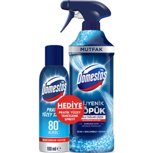 Köpük Sprey Mutfak Okyanus Ferahlığı 450 ml+DOMESTOS Pratik Yüzey Spreyi Maksimum Hijyen Alkol Bazlı 100 ml