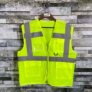 Buriş Reflektörlü Mühendis Ikaz Yeleği Neon Sarı