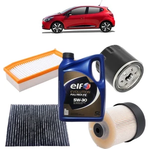 Renault Clio 4 4Plus Karbon Filtre Bakım Seti 1.5 Dci Evolution Yağlı 2012-Sonrası KİT1067H