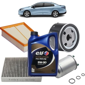 Renault Fluence 4Plus Karbon Filtre Bakım Seti 1.5 Dci K9K Evolution Yağlı 2010 Sonrası KİT1139H