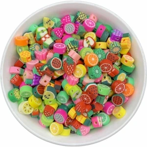 Flea Market 25 Adet 10MM Polimer Fimo Karışık Meyve Figür Boncuk,takı Yapımı
