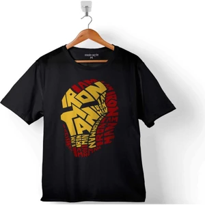 Kendim Seçtim Iron Man Word Art Head Logo Demir Adam Çocuk T-Shirt