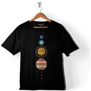 Kendim Seçtim Güneş Sistemi Gezegenler Solar Sistem Dünya Ay Çocuk T-Shirt
