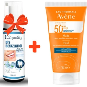 Avene E2'quality Diş Beyazlatıcı Köpük + Avene Solaire SPF50+ Fluid Ultra Light 50 ml