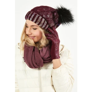 Simli Ponponlu Akrilik Bere - PS414