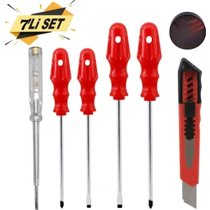 Tornavida Seti Düz Yıldız Uçlu Maket Bıçağı Bant (7'li Set)