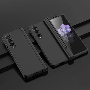 Galaxy Z Fold4 5g Deri Telefon Kılıfı - Siyah (Yurt Dışından)