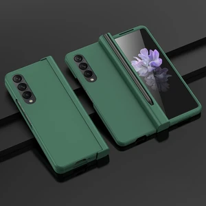 Galaxy Z Fold4 5g Deri Telefon Kılıfı - Yeşil (Yurt Dışından)