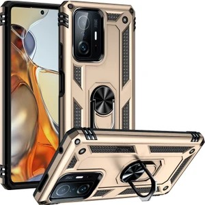 Kny Xiaomi Mi 11T Pro Kılıf Çift Katmanlı Yüzüklü Manyetik Vega Kapak