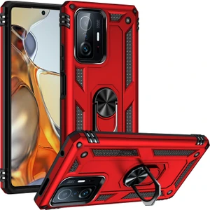 Kny Xiaomi Mi 11T Pro Kılıf Çift Katmanlı Yüzüklü Manyetik Vega Kapak