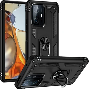 Kny Xiaomi Mi 11T Kılıf Çift Katmanlı Yüzüklü Manyetik Vega Kapak