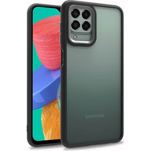 Kny Samsung Galaxy M33 Kılıf Silikon Kenarlı Arkası Şeffaf Renkli Flora Kapak