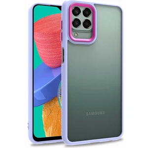Kny Samsung Galaxy M33 Kılıf Silikon Kenarlı Arkası Şeffaf Renkli Flora Kapak