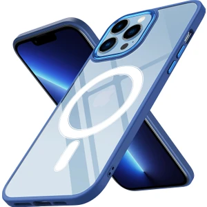 Kny Apple Iphone 12 Pro Max Kılıf Parlak Kamera Korumalı Renkli Kenarlı Magsafeli Krom Kapak