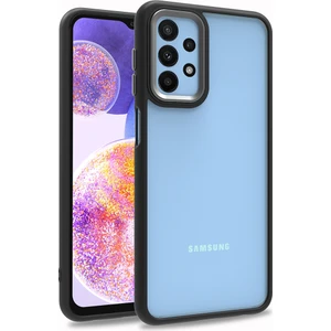 Kny Samsung Galaxy A23 Kılıf Silikon Kenarlı Arkası Şeffaf Flora Kapak