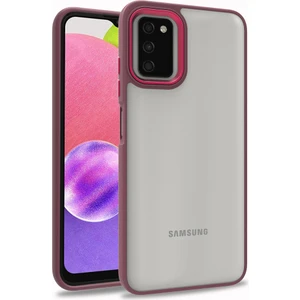Kny Samsung Galaxy A03S Kılıf Silikon Kenarlı Arkası Şeffaf Renkli Sert Flora Kapak