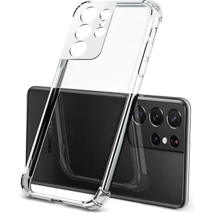 Kny Samsung Galaxy S22 Ultra Kılıf Kamera Korumalı Şeffaf Antishock Silikon