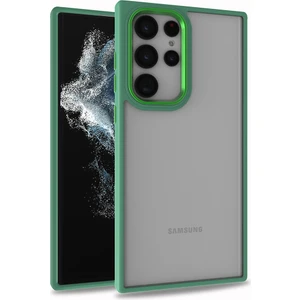Kny Samsung Galaxy S22 Ultra Kılıf Silikon Kenarlı Arkası Şeffaf Renkli Flora Kapak