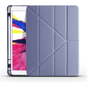 Kny Apple Ipad Pro 12.9 2021 Kılıf Arkası Silikon Kamelikli Standlı Kapaklı Trifolding Kılıf