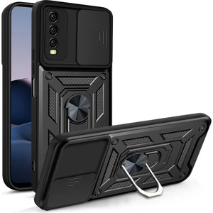 Kny Vivo Y20S Kılıf Ultra Korumalı Yüzüklü Manyetik Sürgülü Vega Kapak