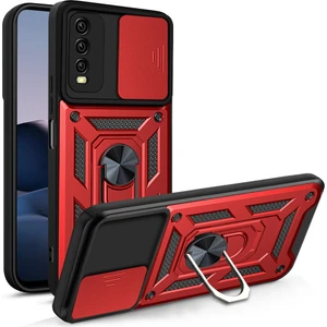 Kny Vivo Y20 Kılıf Ultra Korumalı Yüzüklü Manyetik Sürgülü Vega Kapak