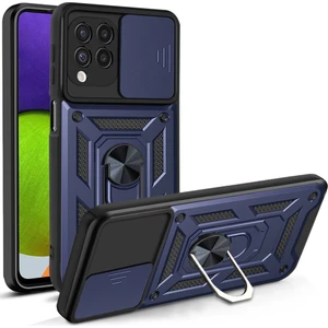 Kny Samsung Galaxy M32 Kılıf Ultra Korumalı Yüzüklü Manyetik Sürgülü Vega Kapak