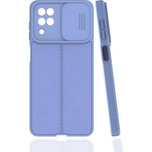 Kny Samsung Galaxy A12 Kılıf Deri Desenli Kamera Korumalı Sürgülü Niss Silikon