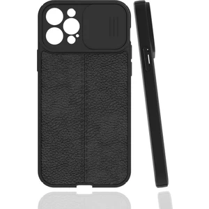 Kny Apple Iphone 12 Pro Kılıf Deri Desenli Kamera Korumalı Sürgülü Niss Silikon