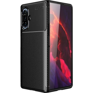 Kny Xiaomi Redmi K40 Gaming Kılıf Karbon Desenli Lux Negro Silikon