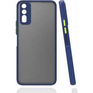 Kny Vivo Y20 Kılıf Renkli Kenarlı Buzlu Kamera Korumalı Hux Kapak