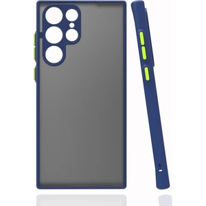 Kny Samsung Galaxy S22 Ultra Kılıf Renkli Kenarlı Buzlu Kamera Korumalı Hux Kapak