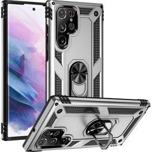 Kny Samsung Galaxy S22 Ultra Kılıf Ultra Korumalı Yüzüklü Manyetik Vega Kapak