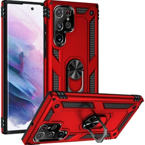 Kny Samsung Galaxy S22 Ultra Kılıf Ultra Korumalı Yüzüklü Manyetik Vega Kapak